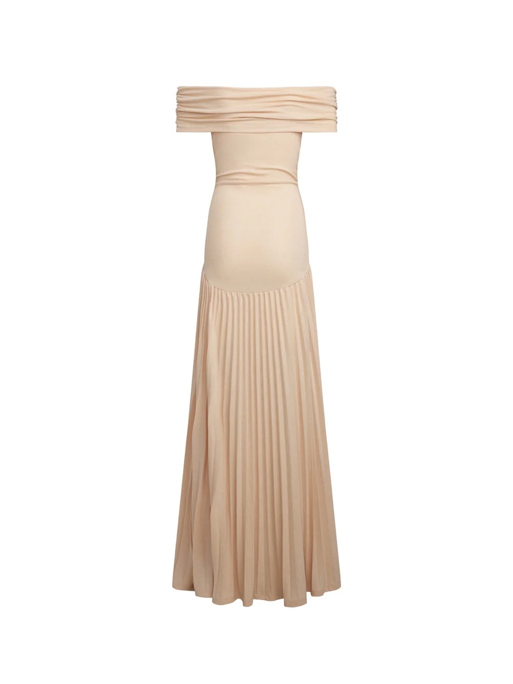 Lioness Field of Dreams Off Shoulder Ruched Maxi Dress Oatmeal Small - Picture 3 of 15